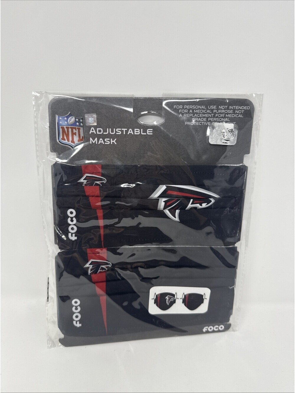 NFL Face Mask Game Day Atlanta Falcons Face Mask Adult Foco Brand 2 Masks